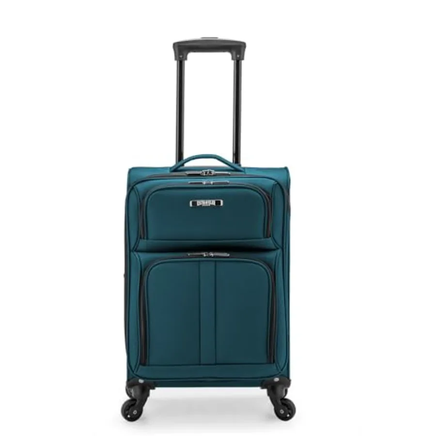 

U.S. Traveler Anzio Softside Expandable Luggage with Spinner Wheels Teal 22-Inch Carry-on for Air Travel Lightweight Durable De