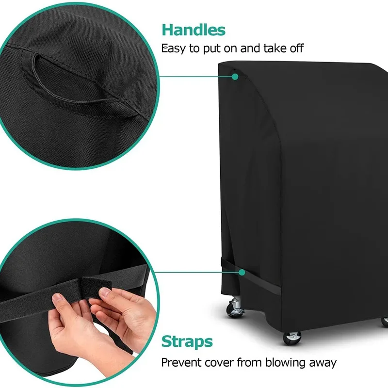 32 inch Gas Barbecue Stove Cover BBQ Cover, Rainproof Outdoor Hood Oven Cover, Folding Side Table 210D Cloth Black Grill Covers