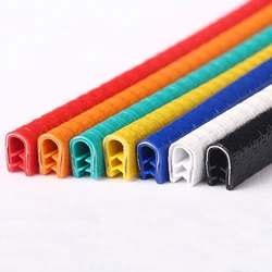 1M U-Shaped Sealing Strip Rubber Edging Stainless Steel Edge Protectio Door Car Window Protector