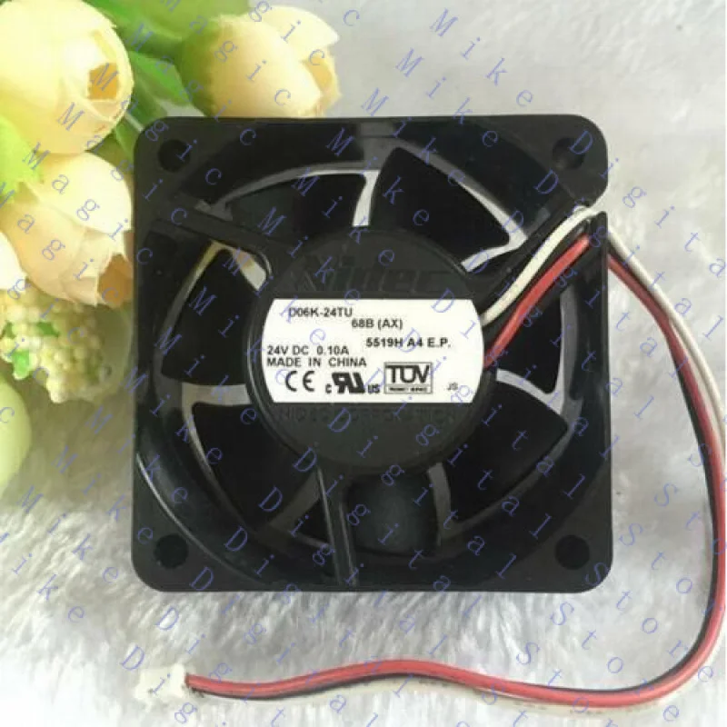 

UU для Nidec 6 см 6025 D06K-24TU DC 24 В 0,1 А 2-линейный для принтера/инверторного охлаждающего вентилятора