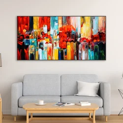 Vibrant Abstract Expressionist Oil Painting Prints Poster Colorful Modern Prints Living Room Canvas Painting Bedroom Decoration