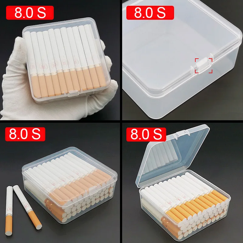 Sealed Cigarettes Storage Box Plastic Moisture-Proof Case for Tobacco Cigarette Large Capacity Siamese Clamshell Box for Men