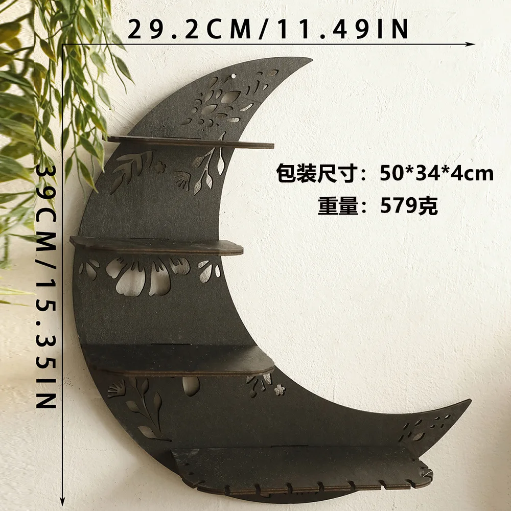 New Crescent Wooden Staircase Crystal Candlestick Wall Pendant Simple Home Decoration Crafts