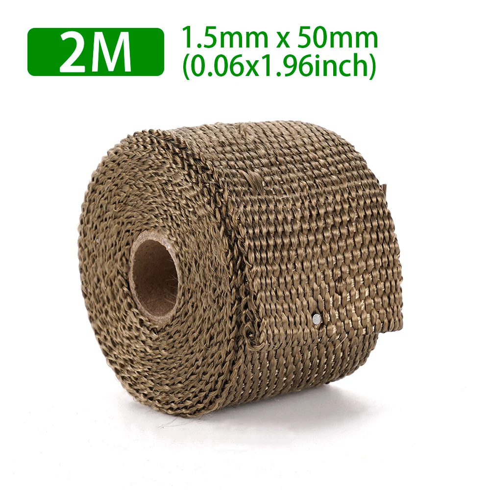 2M Exhaust Pipe Insulation Thermal Heat Wrap Roll Insulation Cotton Banana Cloth Motorcycle Fiberglass Heat Shield Tape