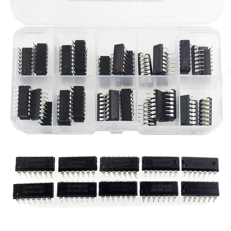 50PCS/LOT DIP IC Electronic Component Assortment KIT 74HC00 74HC02 74HC04 74HC08 74HC14 74HC32 74HC74 74HC86 74HC125 74HC132