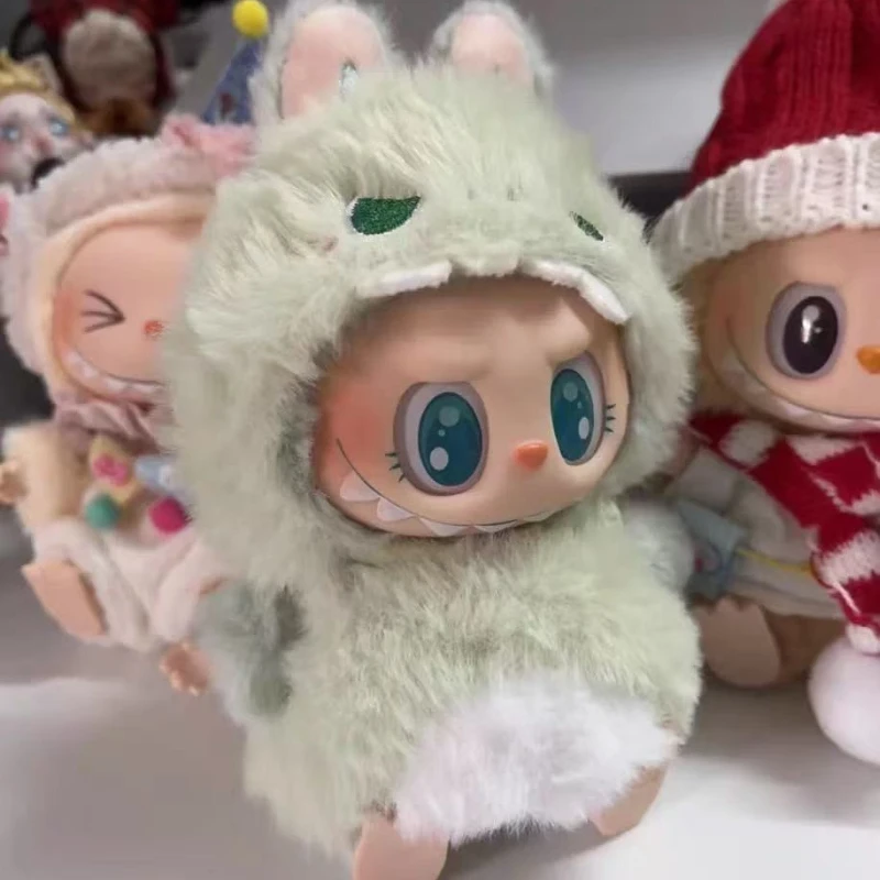 15cm 귀여운 미니 라부부 옷 카와이 만화 스타일의 비브 팬츠와 어울리는 신발 라부부 액세서리