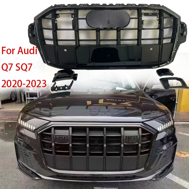 For Audi Q7 SQ7 Racing Grills Grill 2020 2021 2022 2023 Honeycomb Hood Front Bumper Mesh Car Accessories