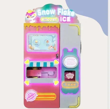 Soft Softy Snowflake Mobile Snack Unmanned Commercial Automatic Making Snow Flake Ice Cream Vending Machine