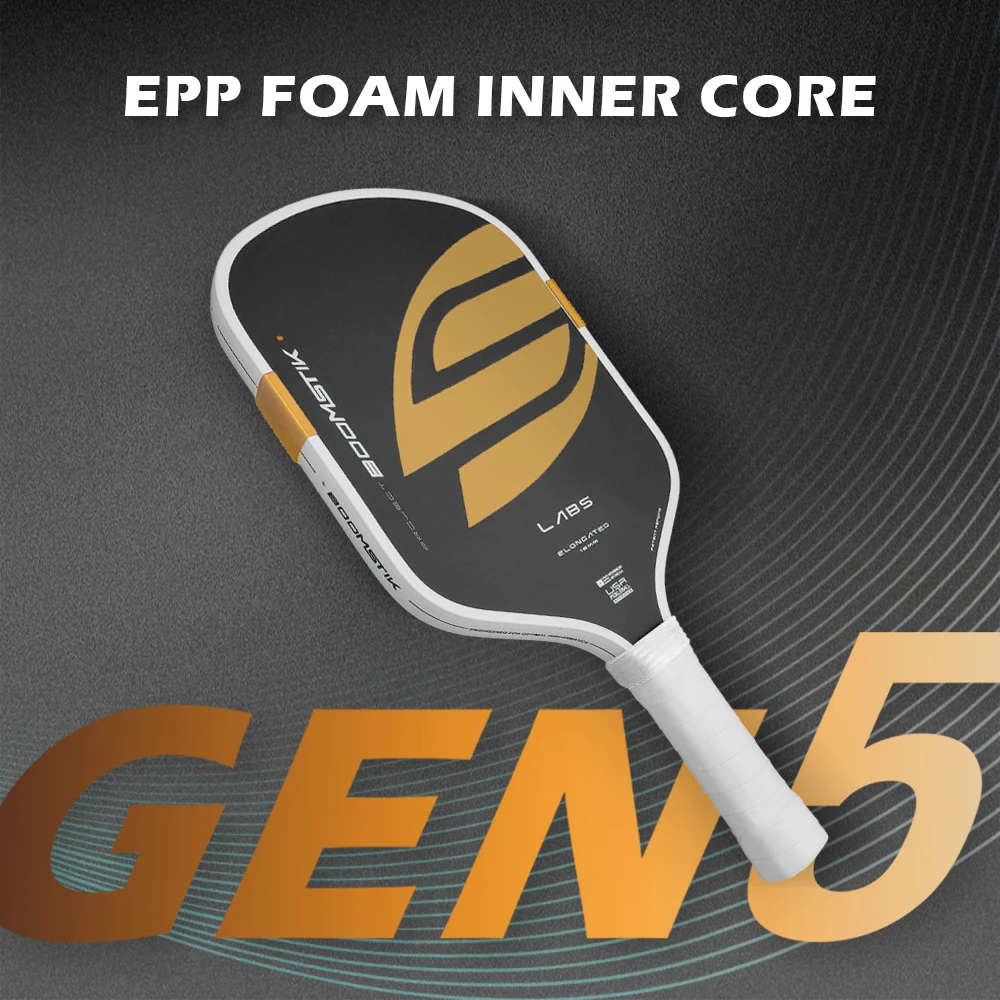 GEN5 BOOMSTIK Pickleball Paddle Allungato EVA Power Schiuma circostante Nucleo EPP puro Fibra di carbonio per prestazioni di gioco migliorate