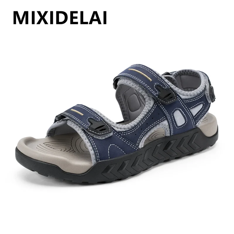 

New Genuine Leather Outdoor Walking Men Sandals Summer Non-slip Soft Sneakers Lightweight Beach Sandals Casual Classic Man Shoes