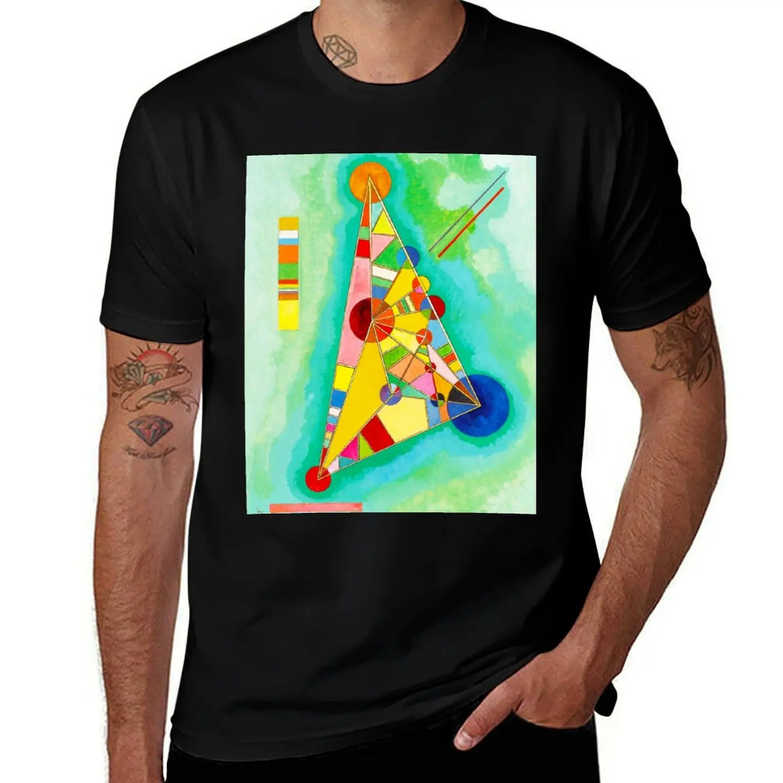 

KANDINSKY HD - Multi Colored Triangle 1927 Art T-Shirt man t shirt cotton men t shirt cotton 100% g man t shirts for men T-shirt