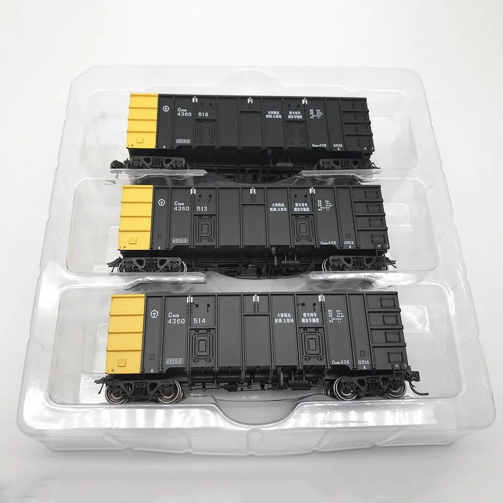 N27 Train Model HO 1/87 C80B Coal Mine Special Heavy Load Open Car Three-section Marshaling Train Toys