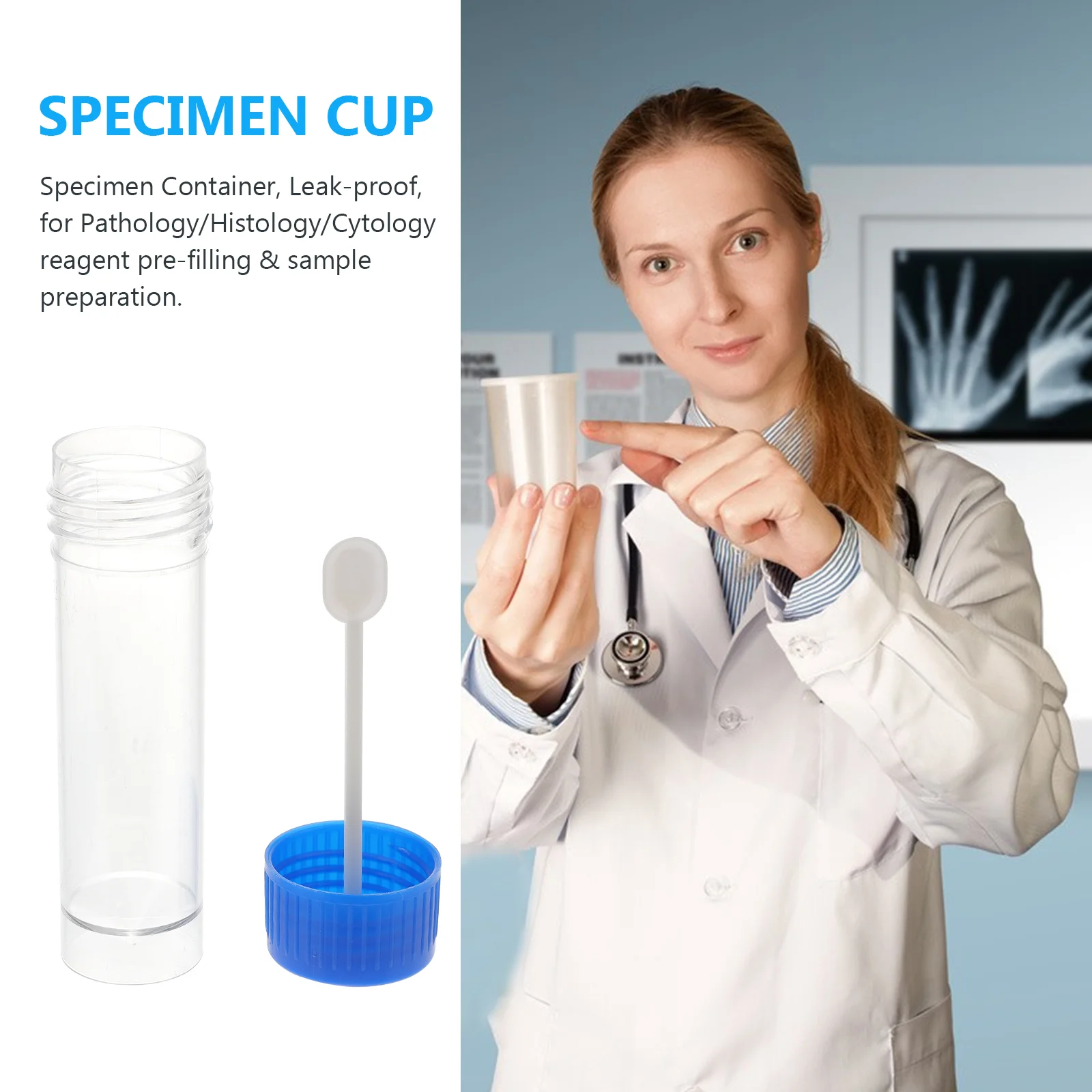 10 PCS Urine Sample Container with Lid Specimen Collection Containers Label Medical Dog Catcher