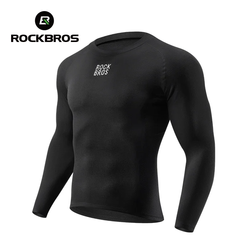 

ROCKBROS Winter Cycling Base Layers Underwear Men Thermal Fleece Long Sleeve Sports Innerwear Windproof Outdoor Bicycle Clothing