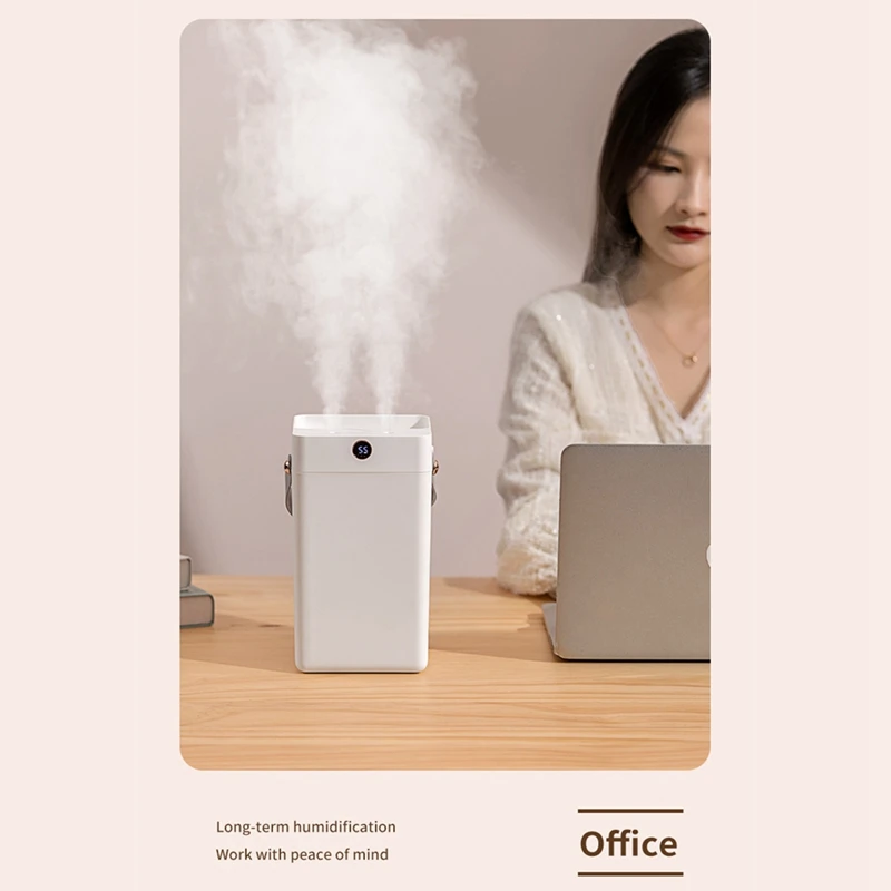 Ультразвуковой USB-ультразвуковой емкостью 3 л со светодиодной лампой и двойной насадкой, большой туман для спальни, офиса, рабочего стола