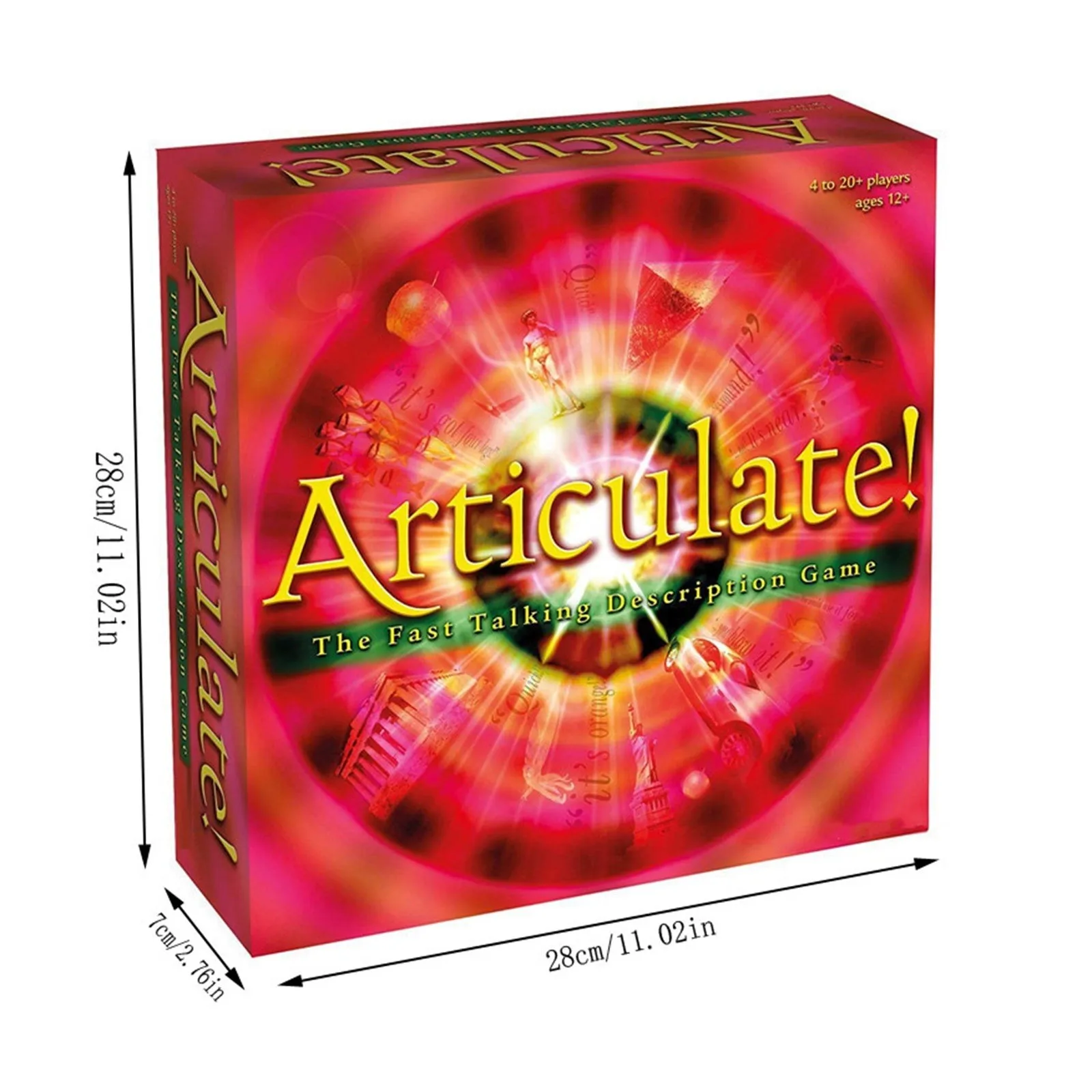 Spinning Wheel English Vocabulary Card Game - 4-20 Players Interactive Party Board Game for Team Building & Family Night