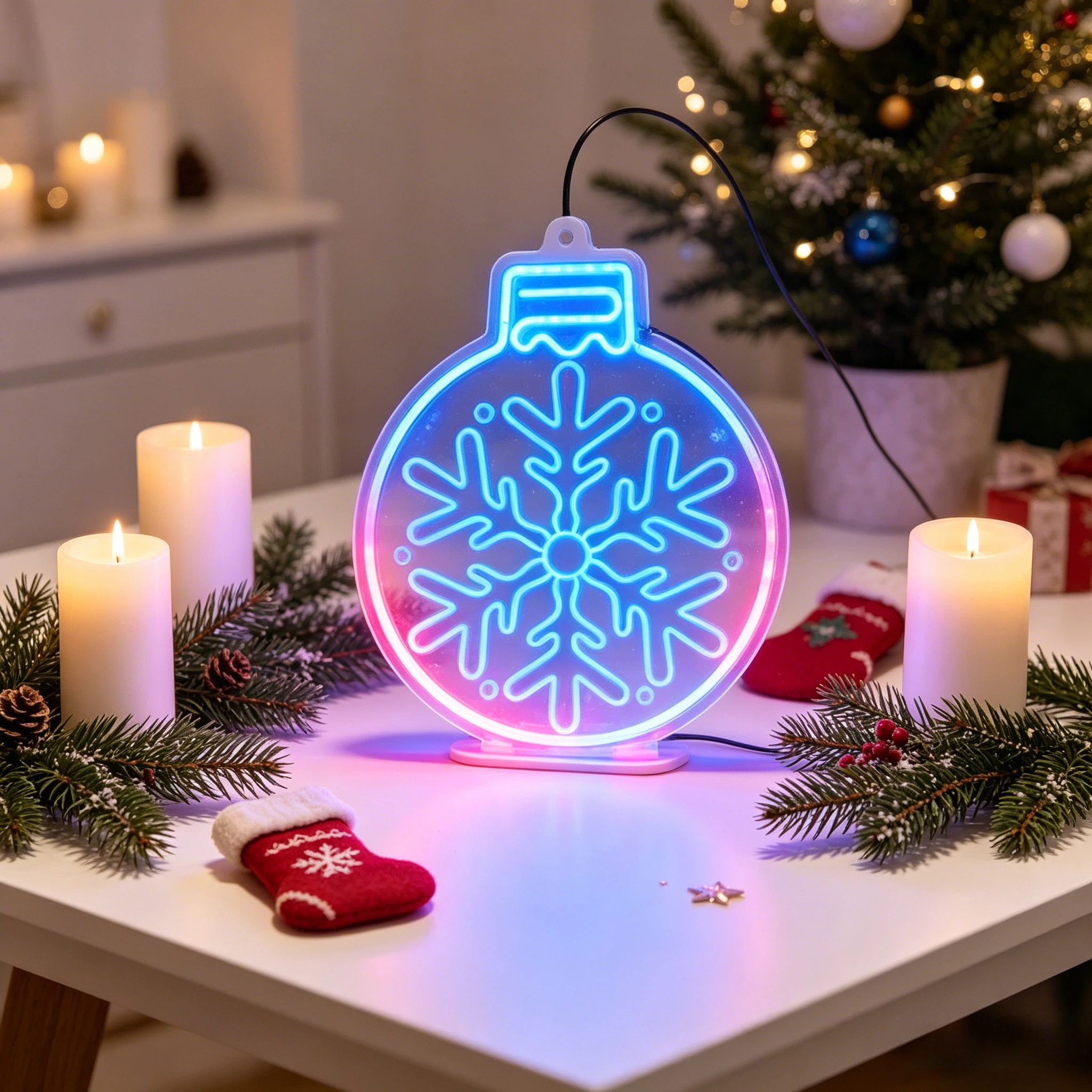 

Snowflake LED Neon Sign Light for Shop Bar Window Decoration Neon Logo for Room Art Wall Store Festival Club Gift Usb Powered
