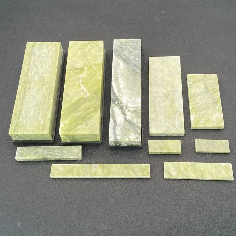 Big green sharpening stone base Natrual agate Boron carbide whetstone bar kitchen knife sharper oil honing whetstone Apex edge