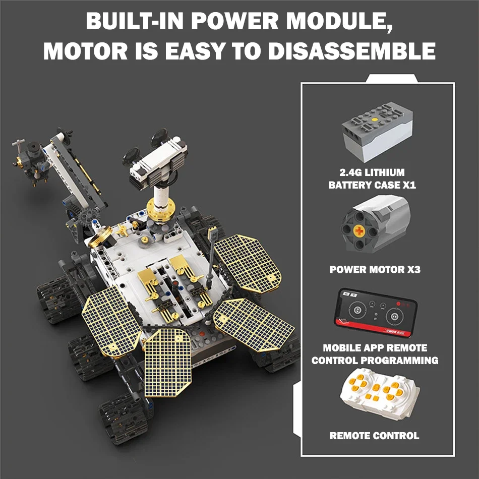 Technical Space Explanation Auto Building Blocks Set Science Mars with Motor RC Car Model Kit Boys Toy Kids Adults Gift 1007PCS