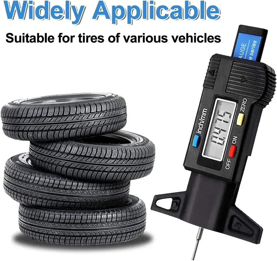 Misuratore Digitale Profondità Battistrada Pneumatici - 0-25,4 Mm Con Display LCD - Portatile Per Auto, Camion, Furgoni - 2