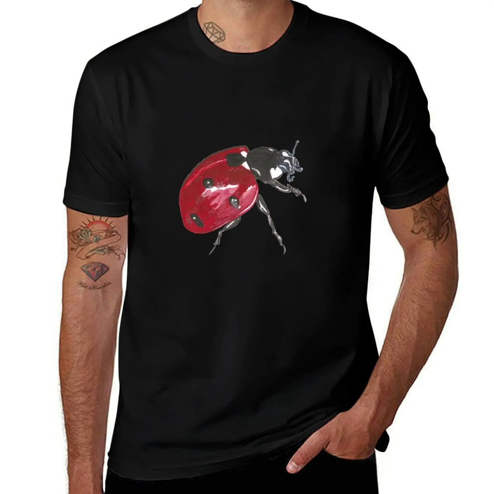 Red ladybug T-Shirt Lightweight Basic Short Sleeve Shirt T-Shirt
