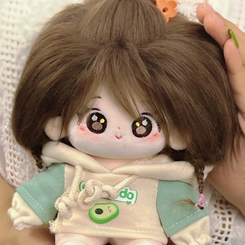 20cm Cute Idol Doll peluche Cotton Star Dolls Kawaii farcito Baby Toy Plushie Bell Orchid con Avocado Clothes Kid Collection Gift