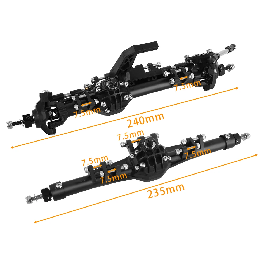 H10 Portal or Straight Axle Plastic +Brass or Aluminum Alloy Front Rear Complete Axles for Vanquish 1/10 RC Crawler Car Upgrade