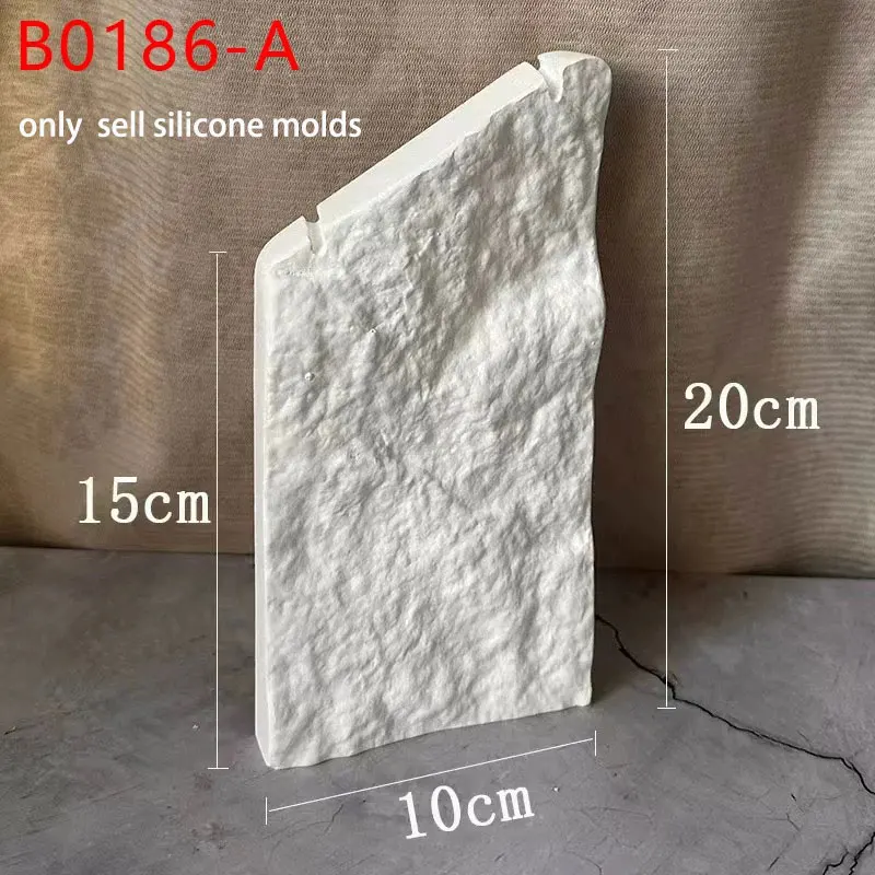 Creative Rock Slab Necklace Stand Plaster Mold DIY Jewelry Display Stand Earring Tray Rectangular Concrete Resin Silicone Mold