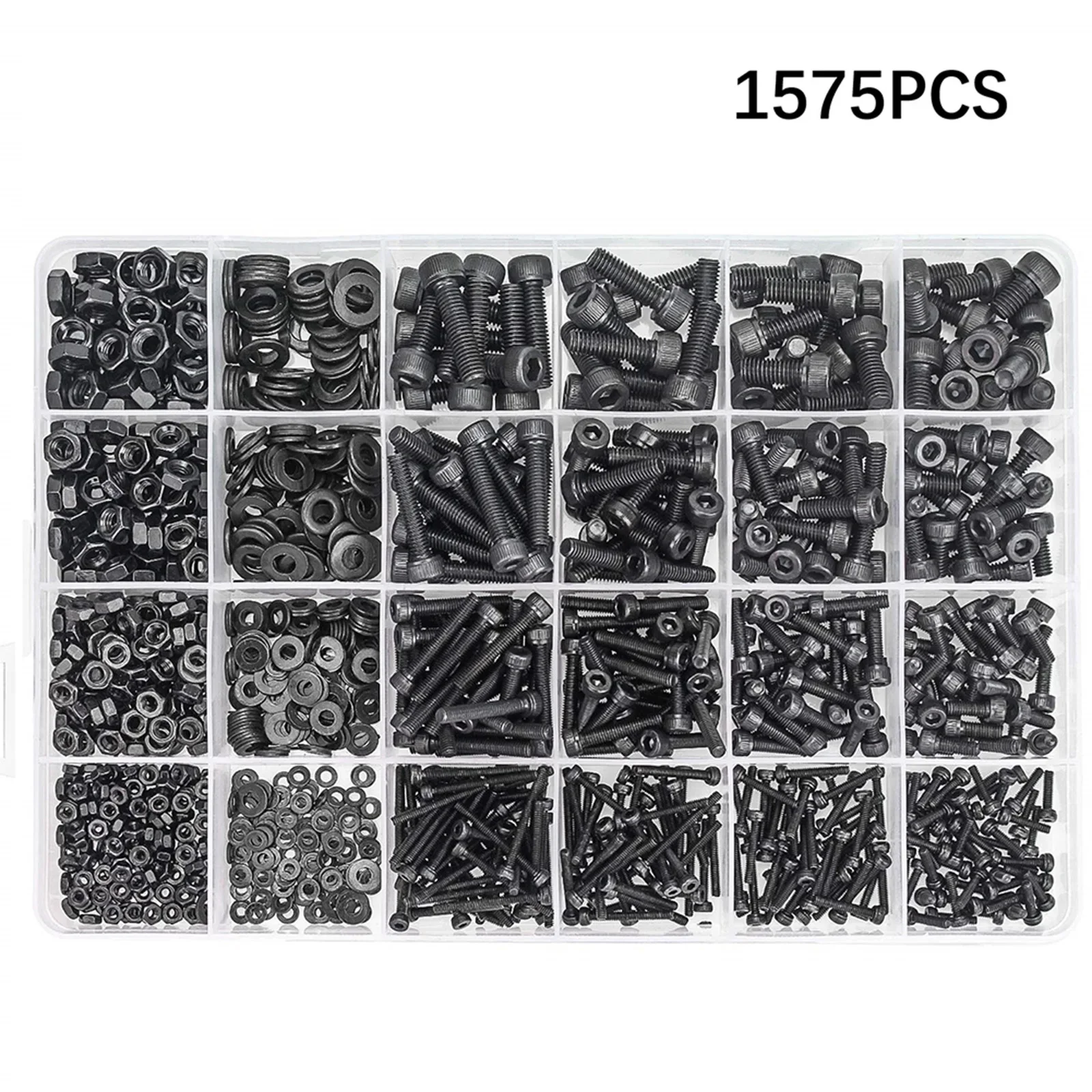 1575PCS Hexagon Socket Metric Screw Assortment Set Nut Set With 3 Hex Wrenches Home Fasteners Hardware Screws