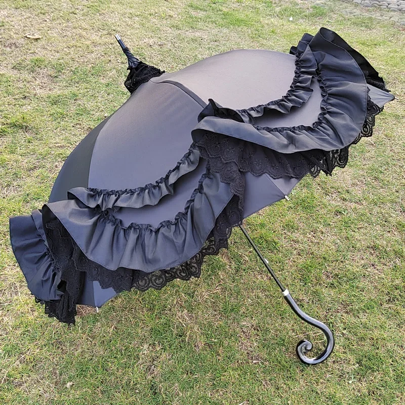 024 New court umbrella birdcage arched parasol lace lo umbrella Lolita, umbrella girl heart