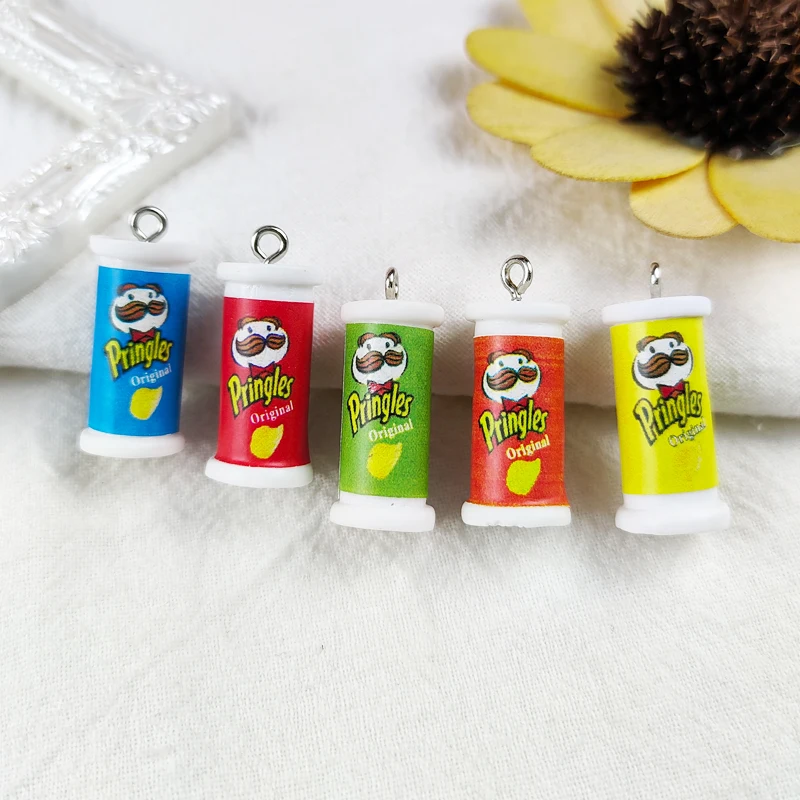 JeQue 20pcs Bulk Potato Chips Resin Charms for Earring Bracelet Pendant Jewelry Findings Phone Making Wholesale