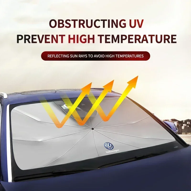 car sunshade retractable sunscreen heat insulation front windshield parasol For Volkswagen Dacia Cadillac Land Rover Toyota BMW