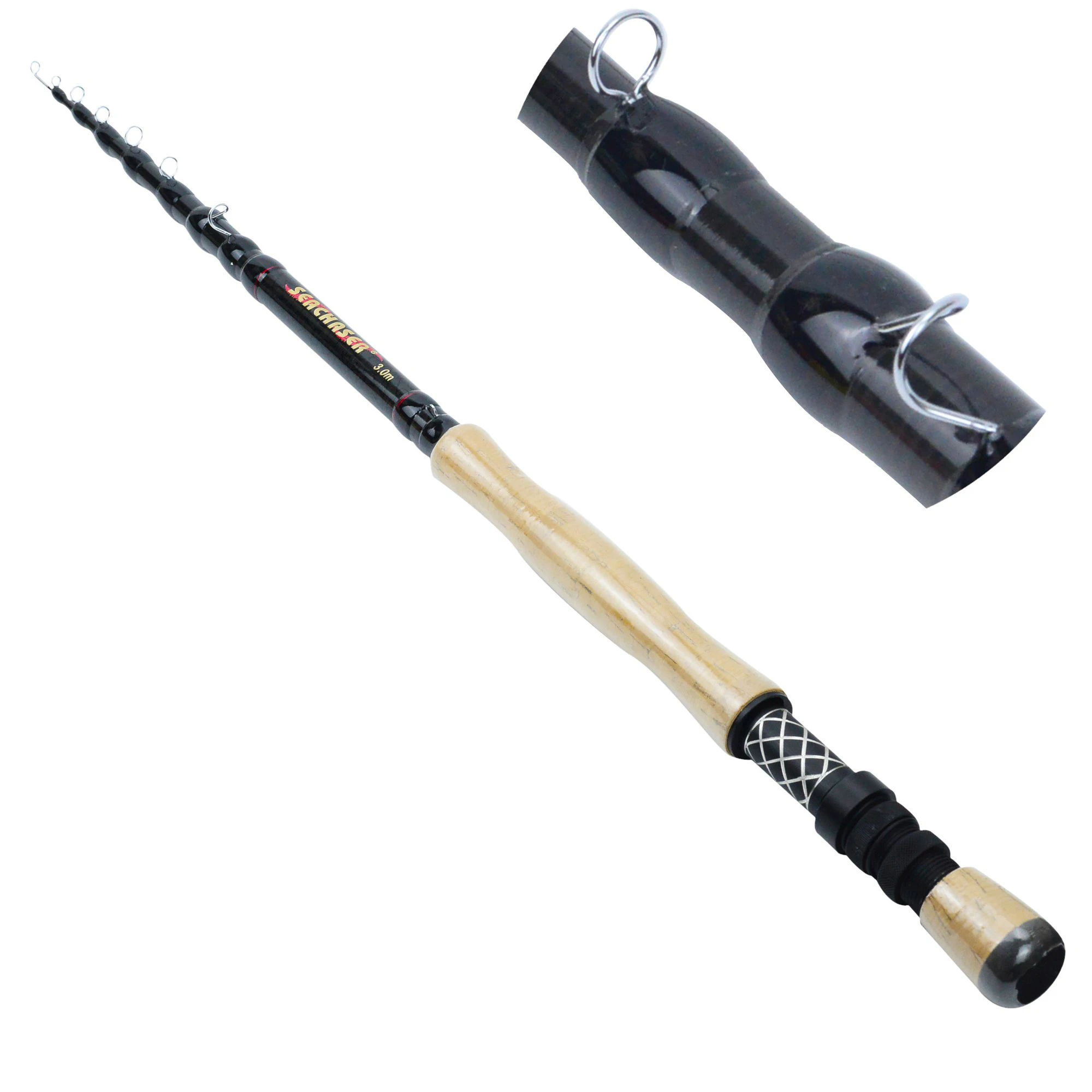 

New Design 2.1-3.0M Telescopic Fly Fishing Rod Portable Carbon Ultra Light Fast Action Fly Fish Rods Cork Handle Tackle