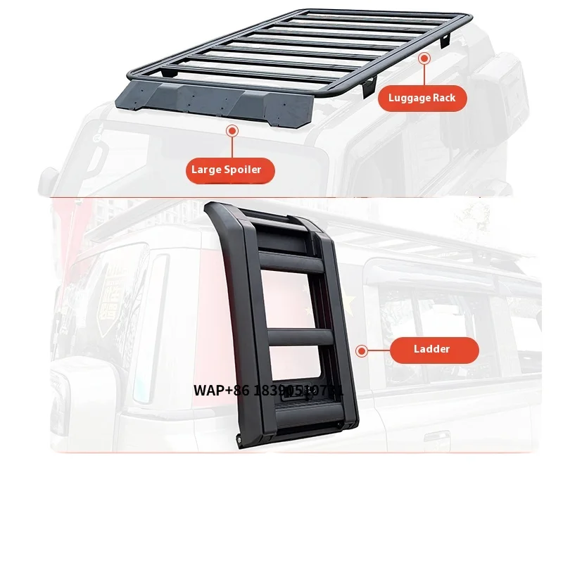 

For Chery Icar V23 Modification Kit with New Roof Platform Luggage Rack Mecha Extended Side Tent Ladder School Bag Accessories