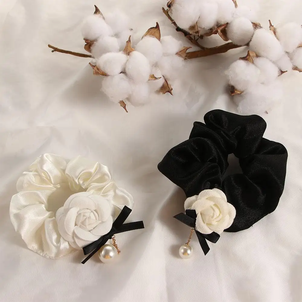 

Temperament Hair Accessories Cloth Girls Women Headwear Elastic Hair Rope Hair Circle Camellia Scrunchies Hair Bands