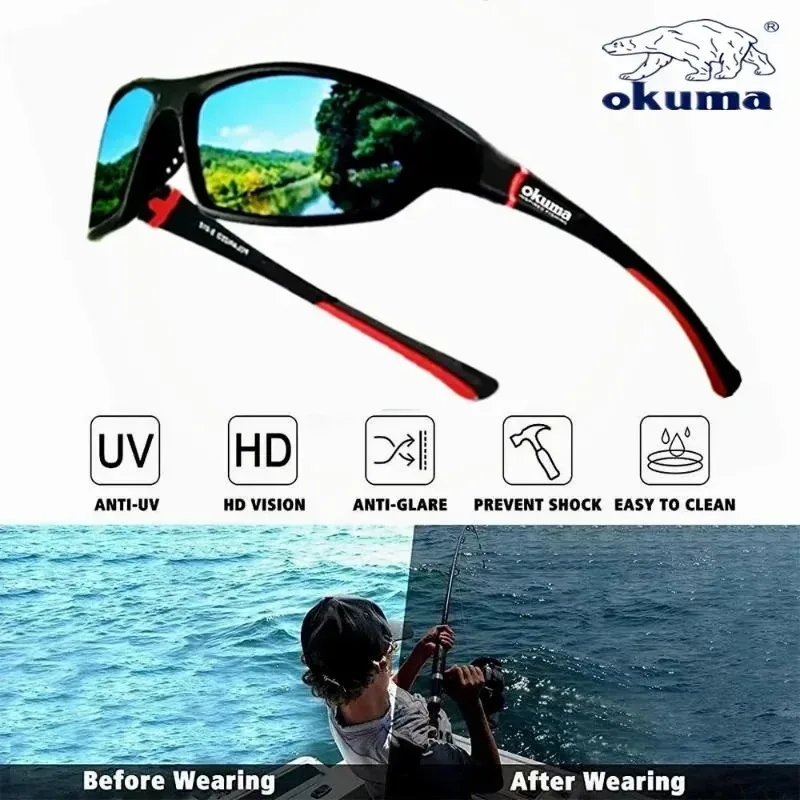 Okuma 2025 Neue Angelbrillen UV400 Herren- und Damen-Sportbrillen für Outdoor, Radfahren, Jagd und Autofahren – Detail 1