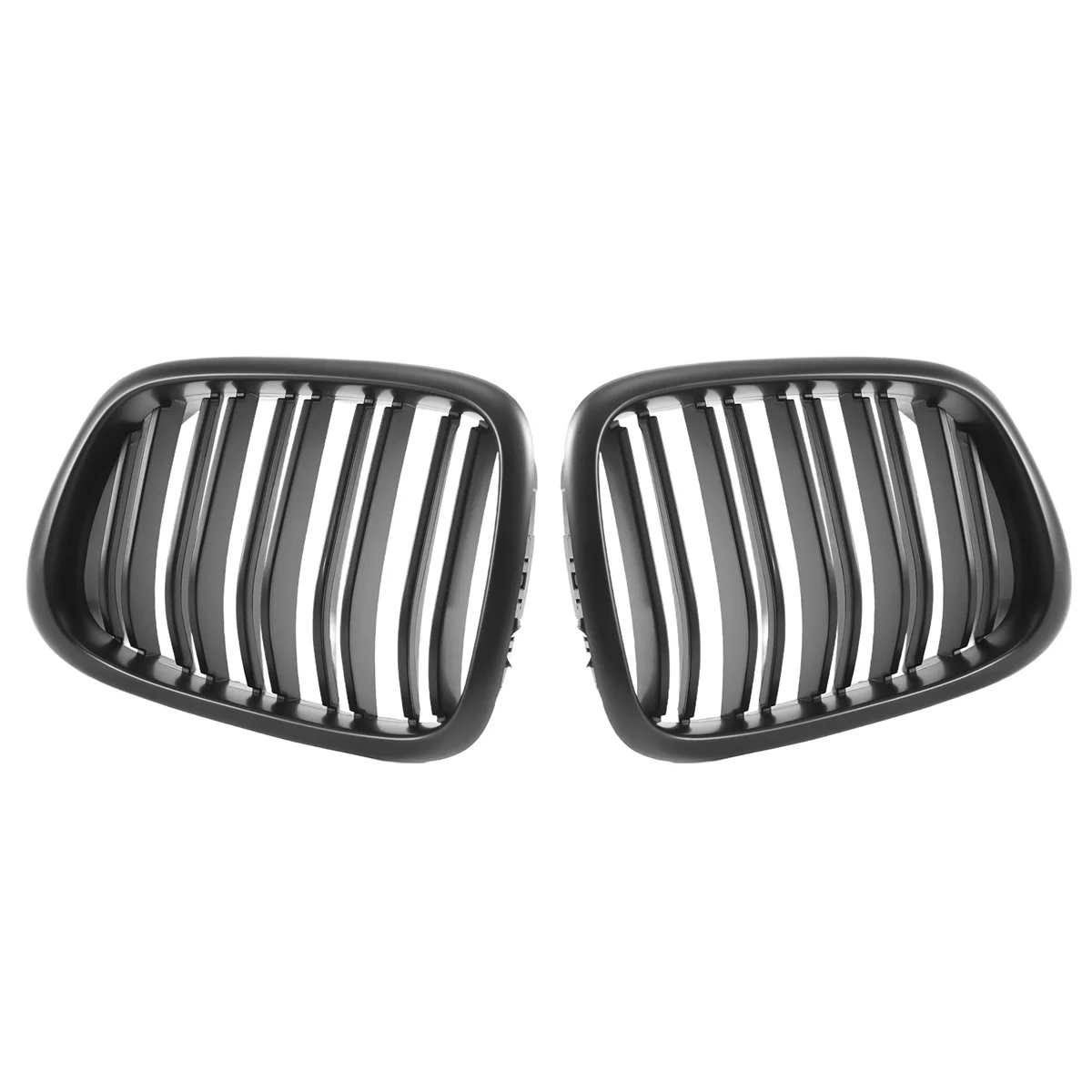 Front Bumper Kidney Grill Replacement Dual Slat Grilles for BMW E39 5 Series 525 528 1995-2004 Matte Black