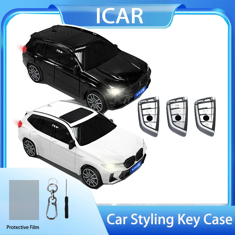 For BMW X3 Car Model Key Case for BMW 3 5 6 8 X3 X4 X5 X7 G Series G21 G20 G31 G30 3 4 Button Key Cover Fob Keychain Accessories