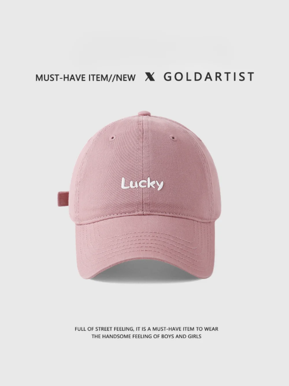 1 Pcs Rose Pink Hat Women\'s Spring / Autumn Letter Wide Brim Baseball Cap Korean Fashion Simple Adjustable Peaked Cap For Girl