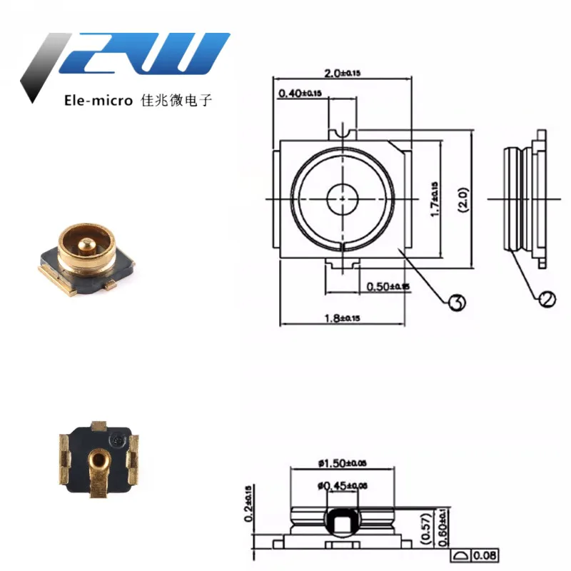 10PCS IPX4 Generation 4 Patch Antenna Base IPX/U.FL SMT RF Coaxial WiFi Connector Generation 4 antenna board end