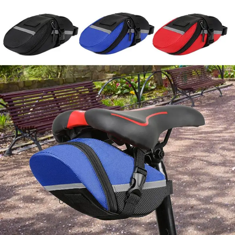 Mountain Bike Saddle Bag Reflective Strips Bicycle Seat Bag Road Bike Cushion Saddle Bicycle Bag Cycling Bag High Capacity