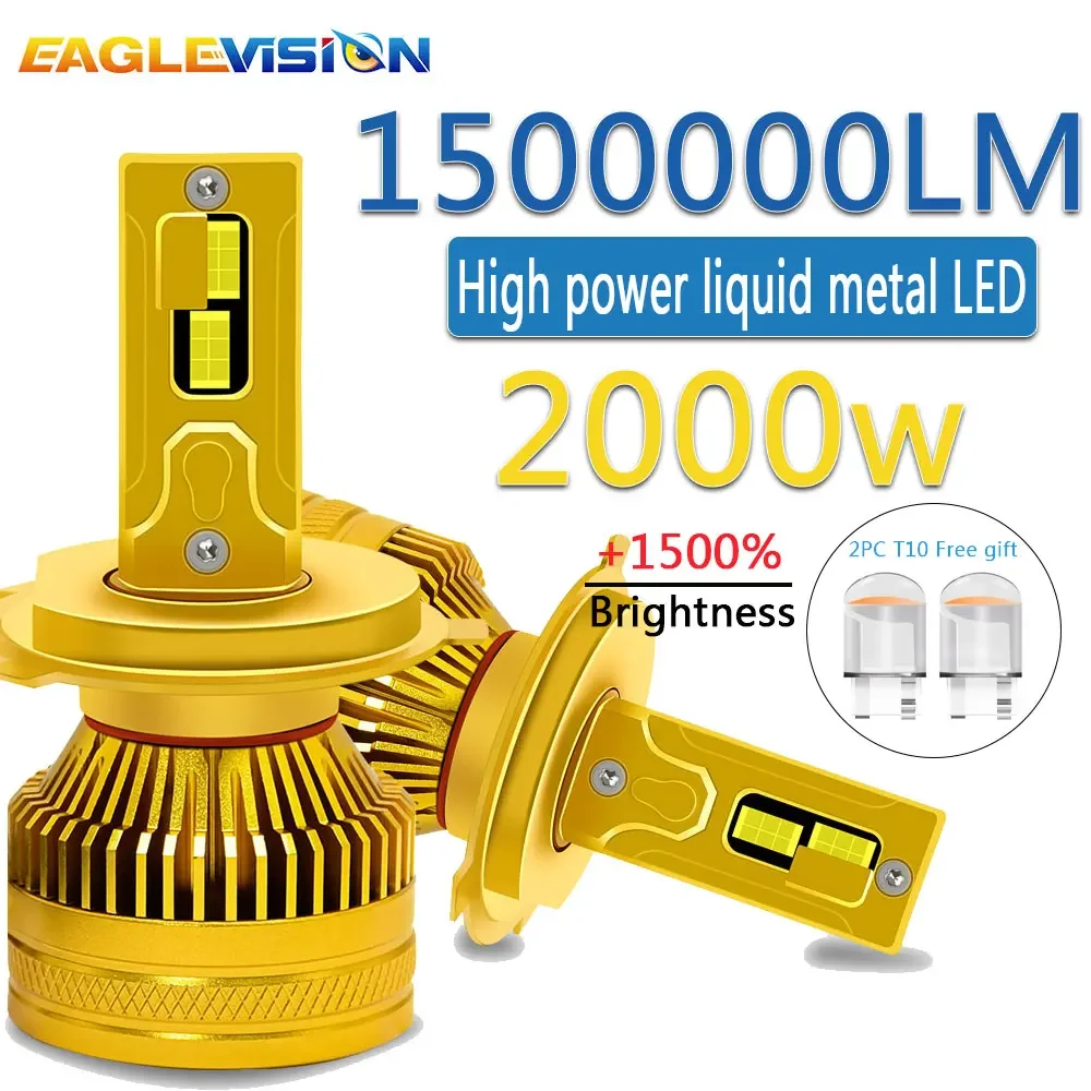 

EAGLEVISION Car High Power Headlight Bulbs H11 Led Canbus Vehicle 2000W Lighthouse for Car 9005 9006 9012 H1 H4 H7 H11 12V 24V