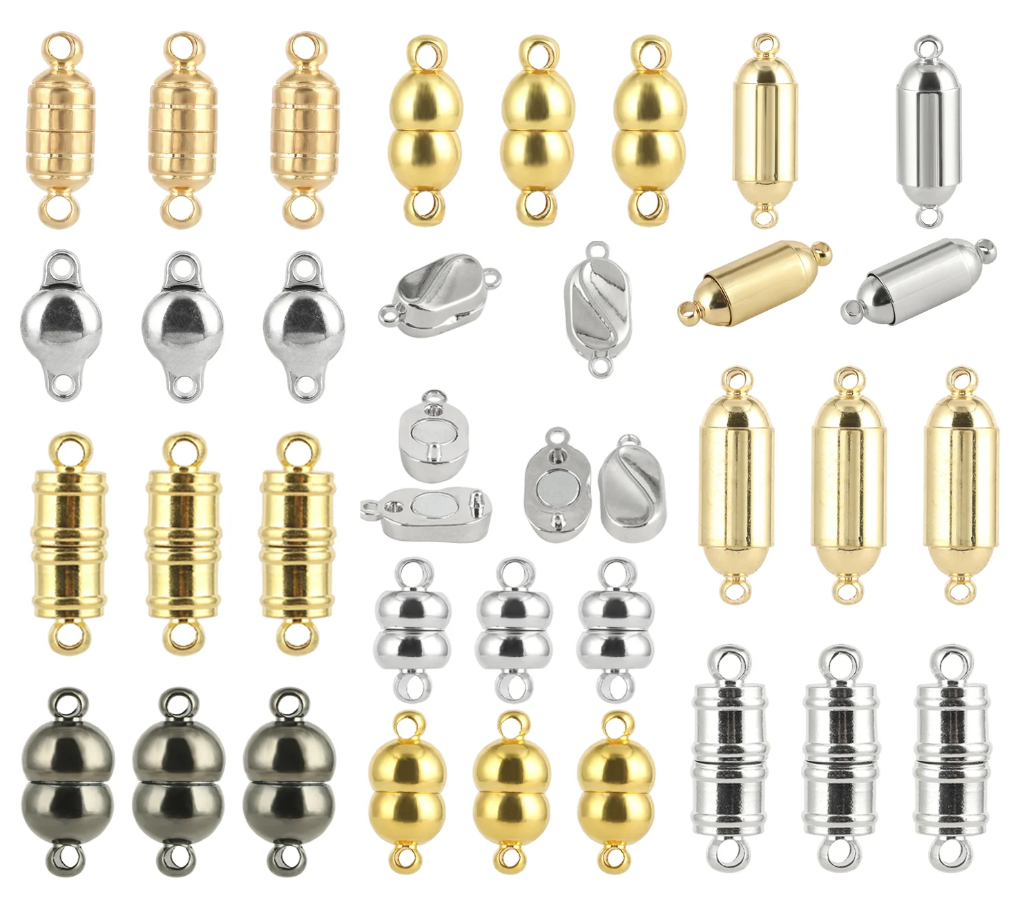 Various Styles Stainless Steel Strong Magnetic Clasps End Clasp Connectors For DIY Jewelry Making Bracelets Necklace Accessories