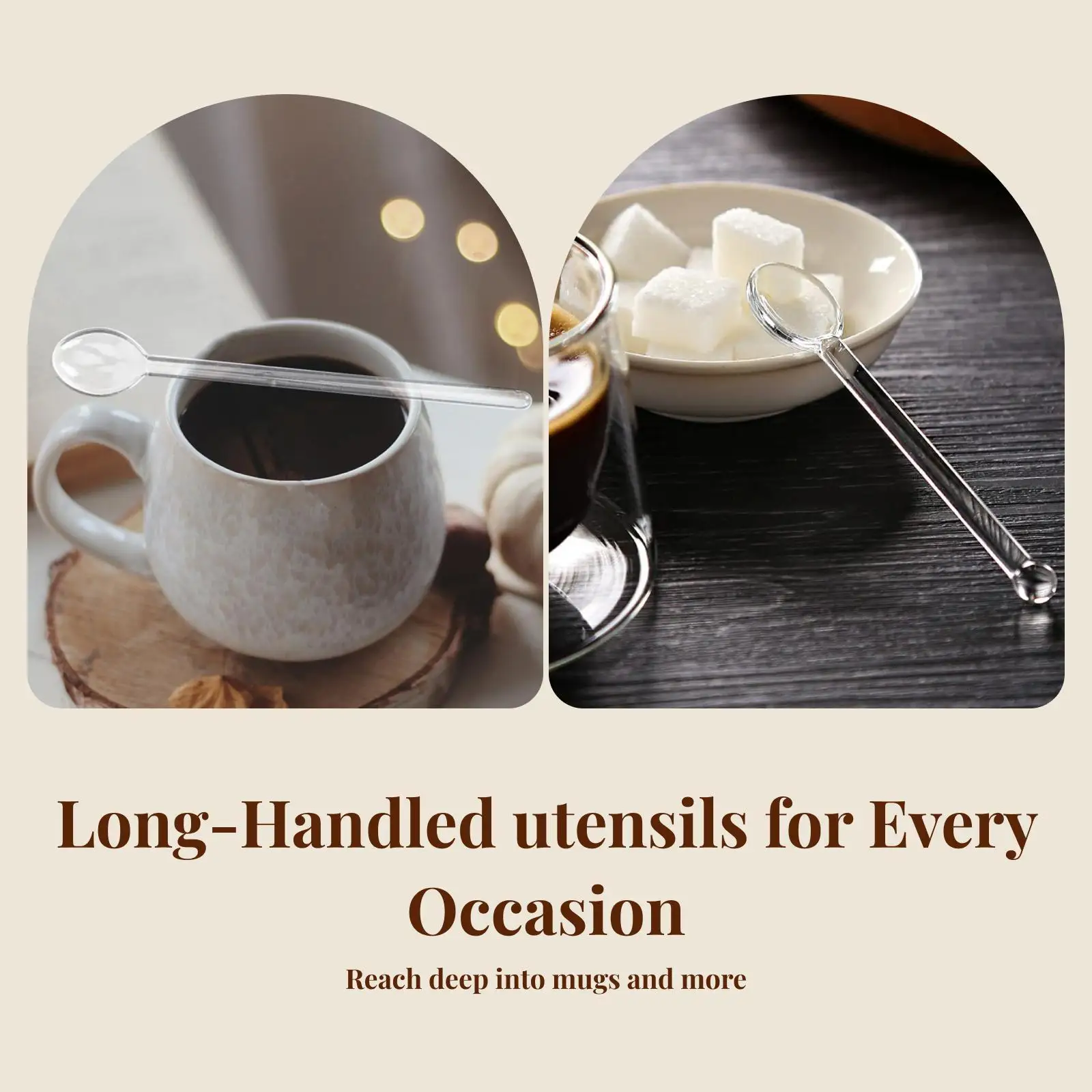 10pcs/Set Mixing Spoon Espresso or Tea Stirrers Glass Stirring Spoon Rod Borosilicate Glass Teaspoons for Sugar Bartender Bar