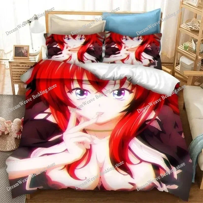 Anime High School DxD Bedding Set Duvet Cover Bedroom Comforter Covers Single Twin King ​Size Quilt Cover Home Textile592592FQH