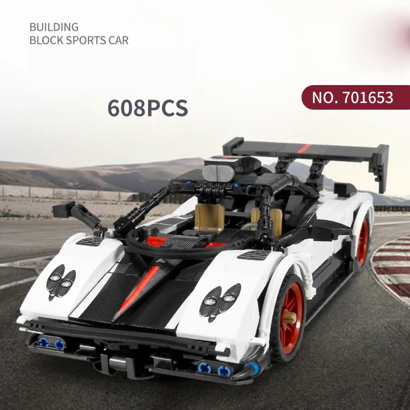 Technical Speed Supercar Building Block Paganis Zondas Super Sport Car Pull Back Vehicle Toy Collection For Boys Gift