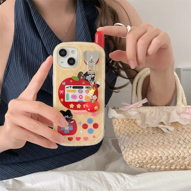 

Funny Cute 3D Mobile Phone Cover for iPhone 16 Pro 15 14 13 Pro Max Case with Charm Silicone Cartoon Cases for Apple 16 Funda