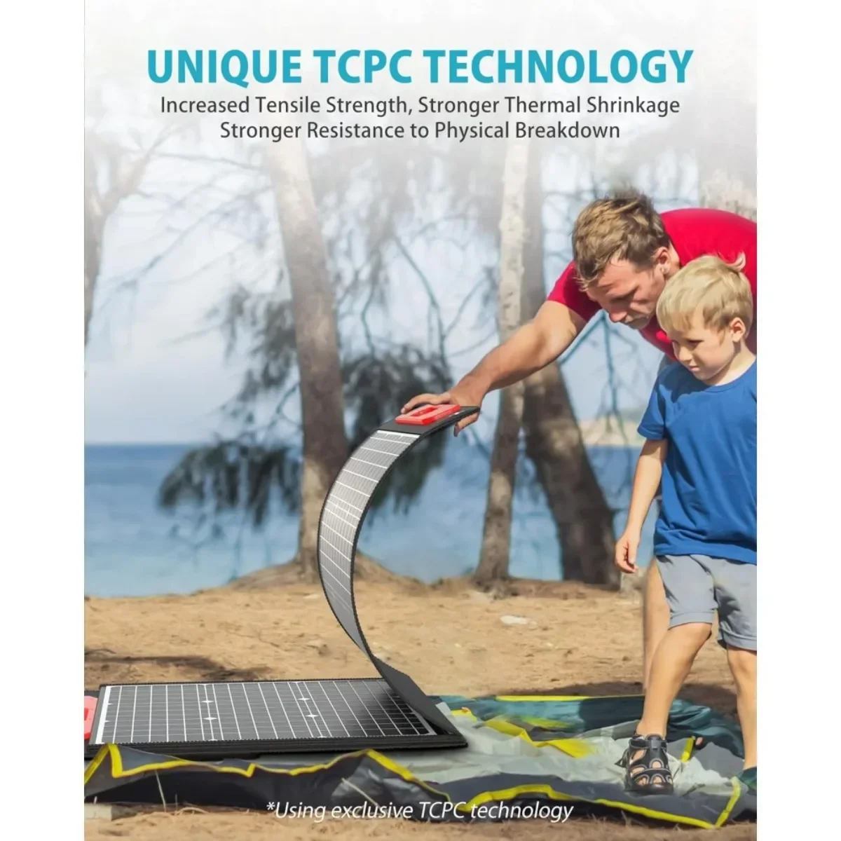 شاحن شمسي خفيف الوزن للغاية بقدرة 300 وات - لوحة قابلة للطي عالية الكفاءة للتخييم