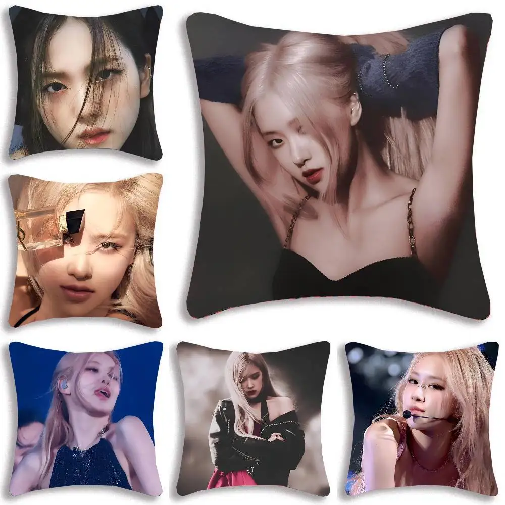 KPOP Roseanne Park B-BLACKPINK كيس وسادة وسادة مربعة لغرفة النوم أريكة الترفيه الراحة وسادة سيارة غرفة المعيشة ديكور المنزل