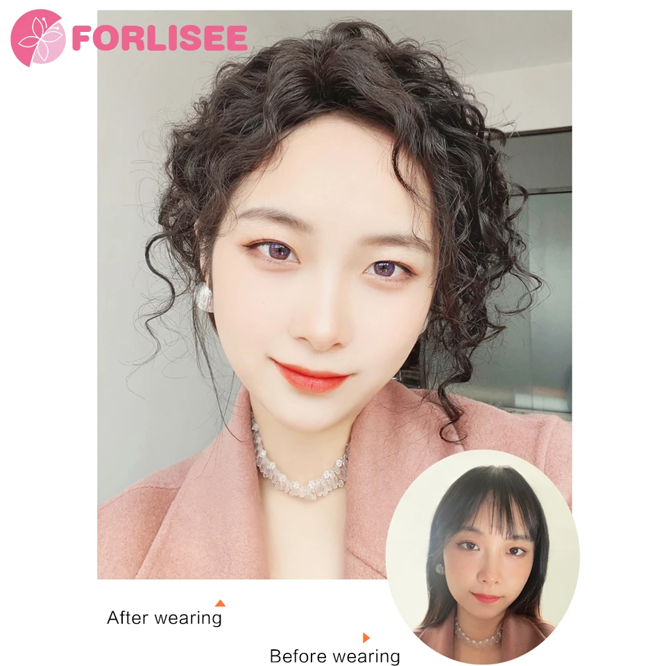 Synthetic Wig Women's Hair Piece Head Top Hair Patch Short Curly Hair No Trace Cover White Hair Fluffy Corn Silk Wool Curl Wig